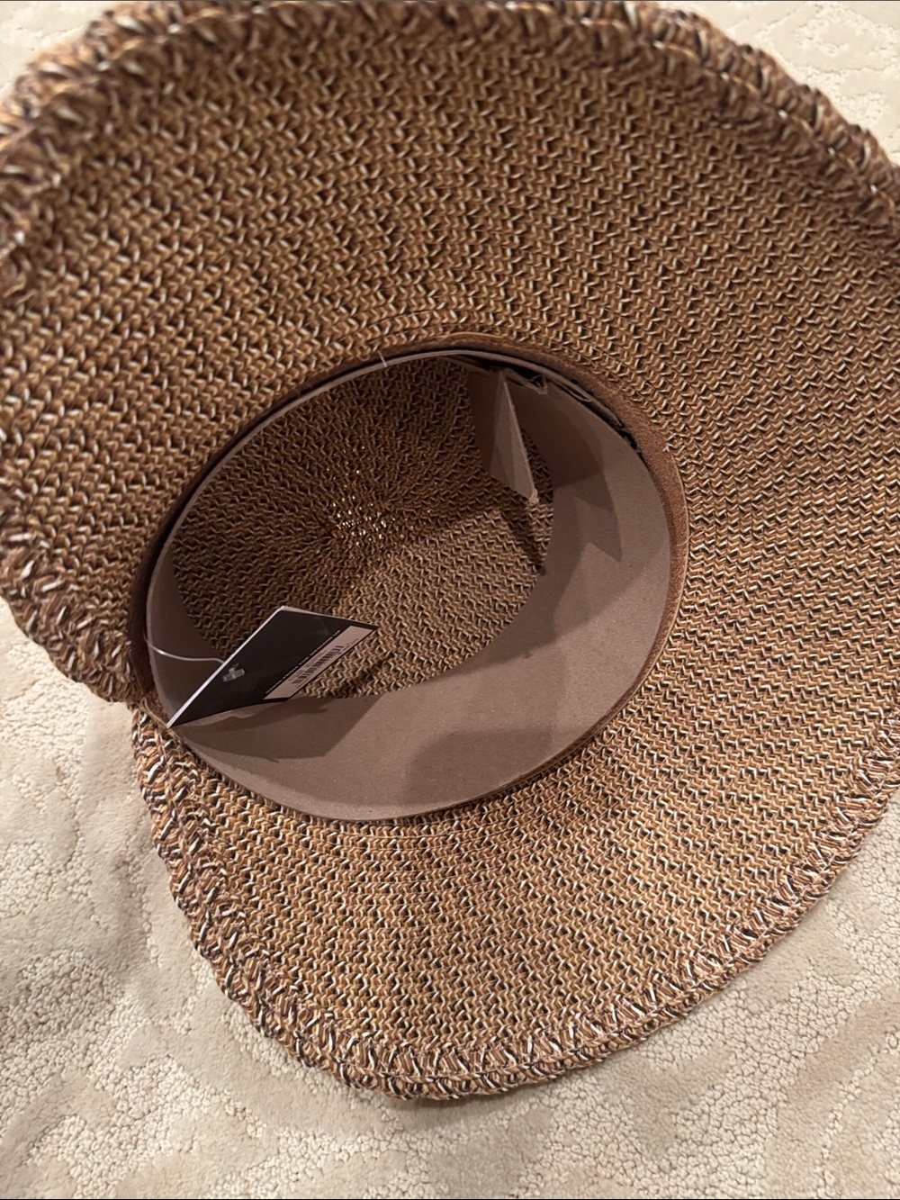 Nine West Wide Brim Sun Hat UPF 50+ Style #N0122009 Color- Brown Multi - Sz OS - Picture 5 of 8
